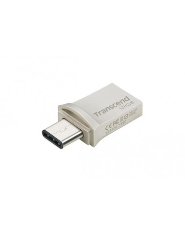 icecat_Transcend JetFlash 890 USB paměť 128 GB USB Type-A   USB Type-C 3.2 Gen 1 (3.1 Gen 1) Černá, Stříbrná