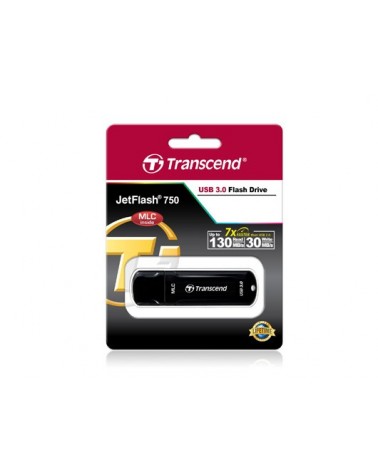 icecat_Transcend JetFlash 750, 32GB lecteur USB flash 32 Go USB Type-A 3.2 Gen 1 (3.1 Gen 1) Noir