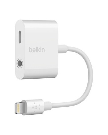 icecat_Belkin RockStar câble de téléphone portable Blanc 3.5 mm + Lightning Lightning
