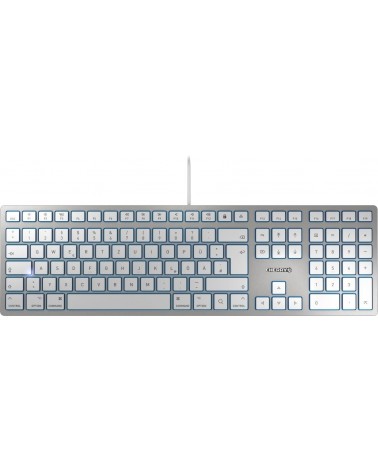 icecat_CHERRY KC 6000 SLIM für MAC Kabelgebundene Tastatur, Silber  Weiß, USB (QWERTY - DE)