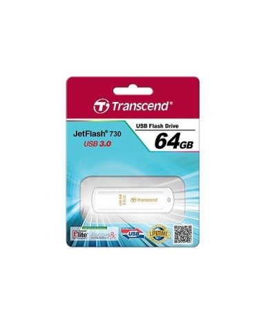 icecat_Transcend JetFlash 730 64GB USB 3.0 USB paměť USB Typ-A 3.2 Gen 1 (3.1 Gen 1) Bílá