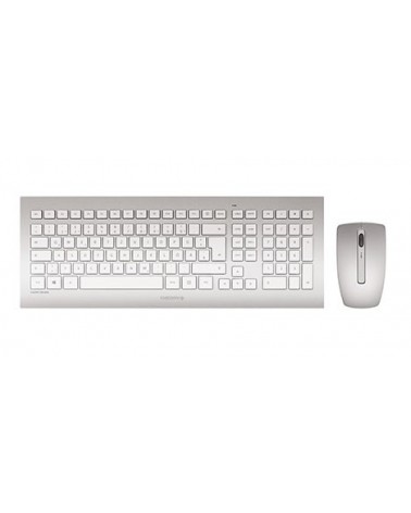 icecat_CHERRY DW 8000 klávesnice RF bezdrátový QWERTZ Německý Stříbrná, Bílá