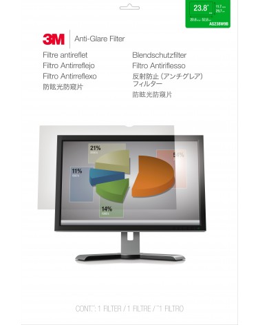 icecat_3M Filtro antirreflejos de para monitor de escritorio con pantalla panorámica de 23,8"