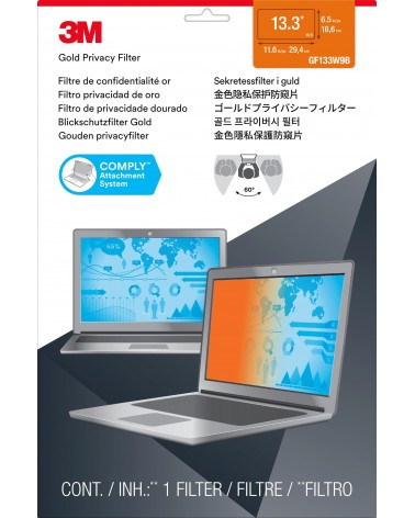 icecat_3M Filtre de confidentialité Gold pour ordinateur portable à écran panoramique 13,3"
