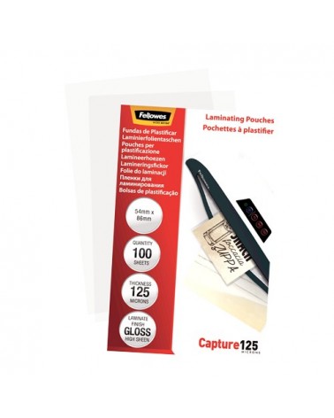 icecat_Fellowes Glossy 125 Micron Card Laminating Pouch - 54x86mm