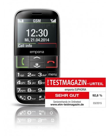 icecat_Emporia EUPHORIA 5,84 cm (2.3 Zoll) 90 g Schwarz, Silber Seniorentelefon