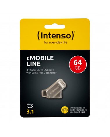 icecat_Intenso cMobile Line lecteur USB flash 64 Go USB Type-A   USB Type-C 3.2 Gen 1 (3.1 Gen 1) Argent