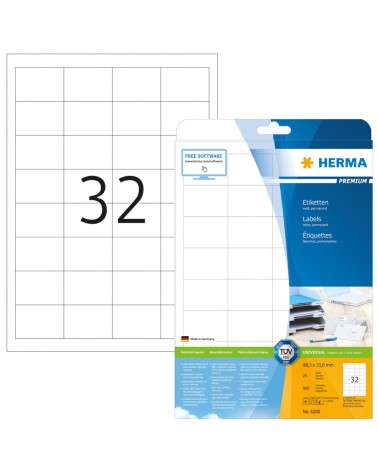 icecat_HERMA Etiketten Premium A4 48.3x33.8 mm weiß Papier matt 800 St.