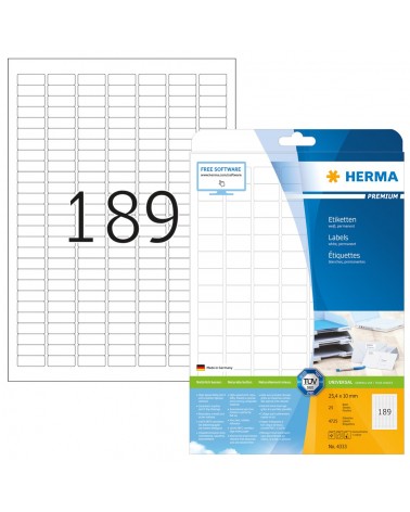 icecat_HERMA Etiketten Premium A4 25.4x10 mm weiß Papier matt 4725 St.