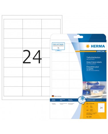 icecat_HERMA Étiquettes pour surgelés A4 66x33.8 mm, blanches, papier mat, 600 pcs