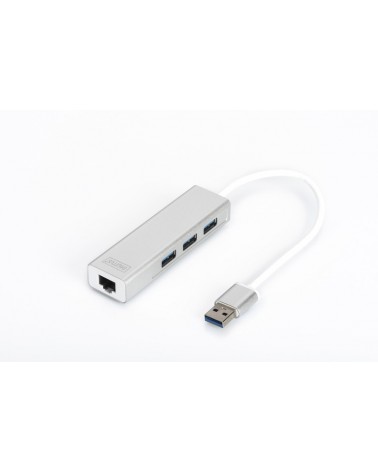 icecat_Digitus DA-70250-1 rozbočovač rozhraní USB 3.2 Gen 1 (3.1 Gen 1) Type-A 1000 Mbit s Stříbrná, Bílá