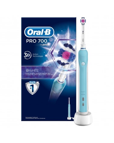 icecat_Oral-B PRO 700 Erwachsener Rotierende-vibrierende Zahnbürste Blau, Weiß