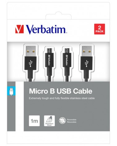 icecat_Verbatim 48874 USB kabel 1 m USB 3.2 Gen 1 (3.1 Gen 1) Micro-USB A USB A Černá