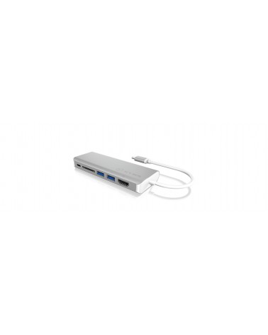 icecat_ICY BOX IB-DK4034-CPD Verkabelt USB 3.2 Gen 1 (3.1 Gen 1) Type-C Silber, Weiß