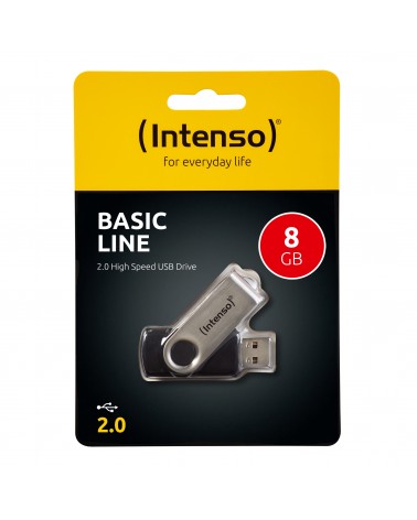 icecat_Intenso Basic Line USB paměť 8 GB USB Typ-A 2.0 Černá, Stříbrná