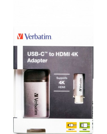 icecat_Verbatim 49143 cavo e adattatore video 0,1 m USB tipo-C HDMI Nero, Argento