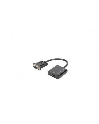 icecat_Digitus VGA to HDMI Konverter + Audio (3,5mm) Full HD (1080p), Kabeltyp (15 cm), schwarz