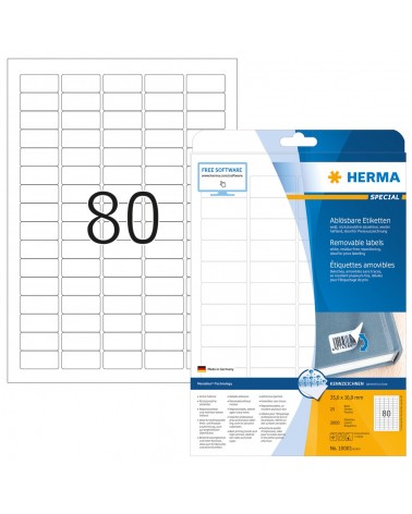 icecat_HERMA Removable labels A4 35.6x16.9 mm white Movables removable paper matt 2000 pcs.