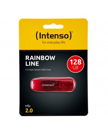 icecat_Intenso Rainbow Line USB paměť 128 GB USB Typ-A 2.0 Červená, Průhledná