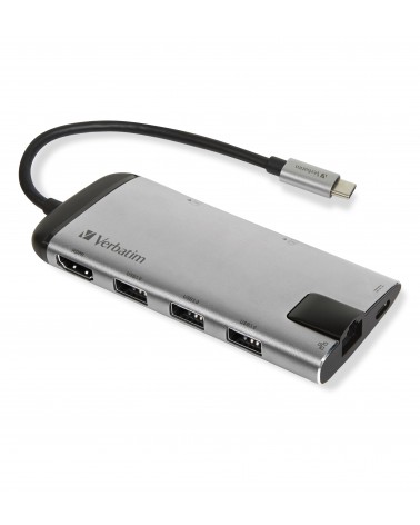 icecat_Verbatim 49142 rozbočovač rozhraní USB 3.2 Gen 1 (3.1 Gen 1) Type-C 1000 Mbit s Černá, Stříbrná