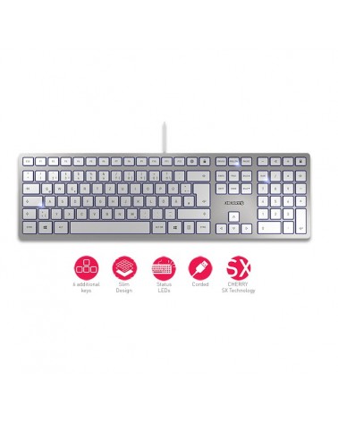 icecat_CHERRY KC 6000 SLIM teclado USB QWERTZ Alemán Plata