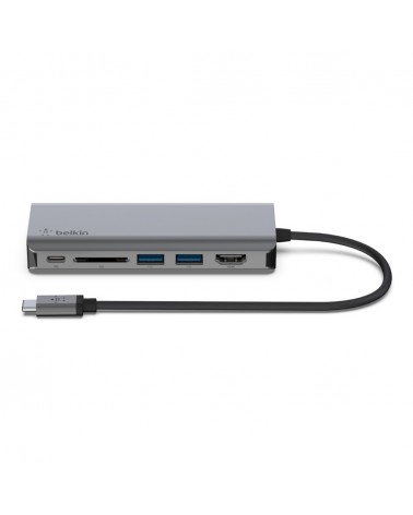 icecat_Belkin AVC008BTSGY rozbočovač rozhraní USB 3.2 Gen 1 (3.1 Gen 1) Type-C 5000 Mbit s Černá, Šedá