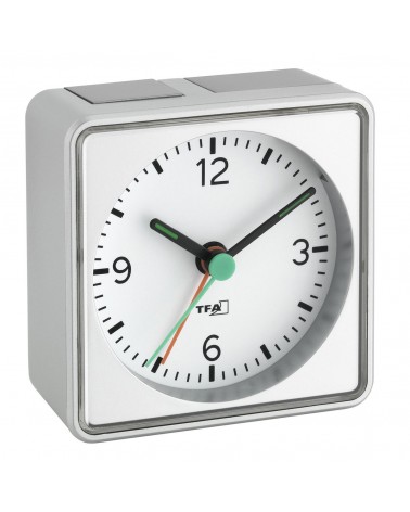 icecat_TFA-Dostmann Push Reloj despertador analógico Plata, Blanco
