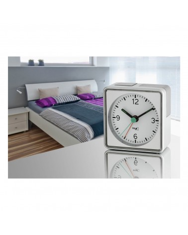 icecat_TFA-Dostmann Push Reloj despertador analógico Plata, Blanco