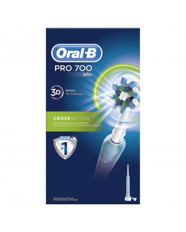 icecat_Oral-B PRO 700 CrossAction Dospělý Oscilačně rotační kartáček Modrá, Bílá