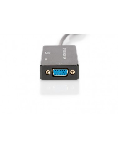icecat_Digitus DisplayPort Konverterkabel, DP - HDMI+DVI+VGA St-Bu Bu Bu, 0,2m, 3 in 1 Multi-Media Kabel, CE, sw, gold