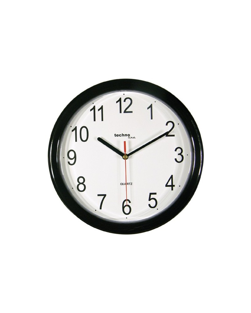 icecat_Technoline WT-600 Reloj de pared de cuarzo Círculo Negro, Blanco