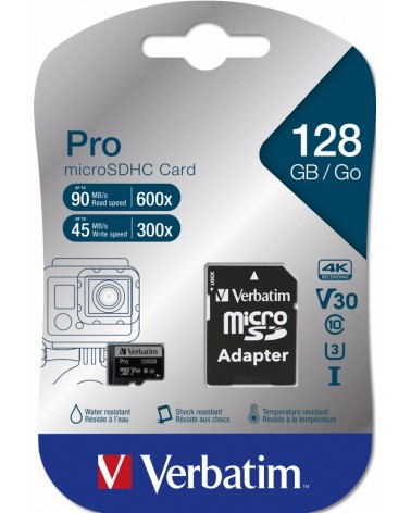 icecat_Verbatim Pro mémoire flash 128 Go MicroSDXC UHS-I Classe 10