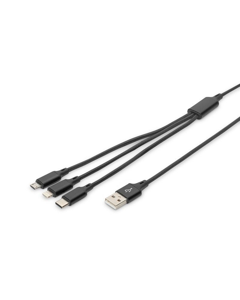 icecat_Digitus AK-300160-010-S USB Kabel 1 m USB A USB C Micro-USB B Lightning Schwarz