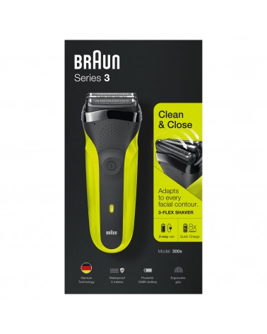 icecat_Braun Series 3 300 Electric Shaver, Razor for Men, Black Volt Green