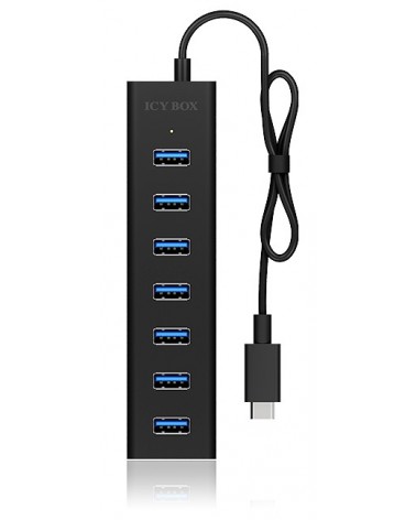 icecat_ICY BOX IB-HUB1700-C3 interface hub USB 3.2 Gen 1 (3.1 Gen 1) Type-C 5000 Mbit s Black