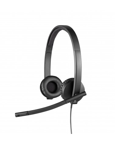 icecat_Logitech USB Headset H570e Sluchátka s mikrofonem Přes hlavu Černá