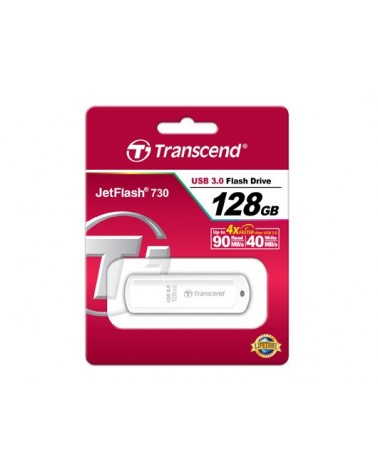 icecat_Transcend JetFlash TS128GJF730 USB paměť 128 GB USB Typ-A 3.2 Gen 1 (3.1 Gen 1) Bílá