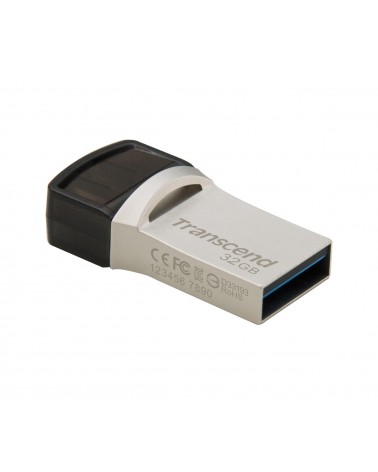 icecat_Transcend JetFlash 890 32GB lecteur USB flash 32 Go USB Type-A   USB Type-C 3.2 Gen 1 (3.1 Gen 1) Noir, Argent