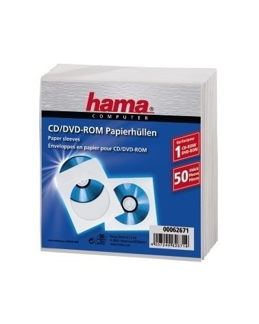 icecat_Hama CD-ROM Paper Sleeves 50, White 50 discos Blanco