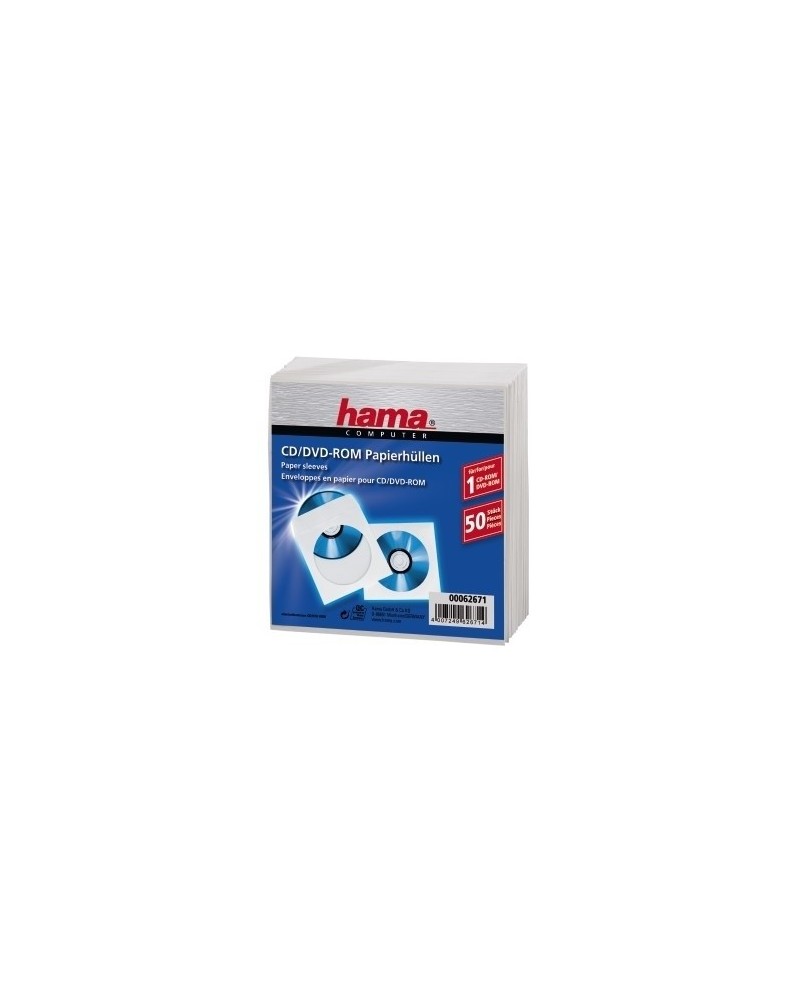 icecat_Hama CD-ROM Paper Sleeves 50, White 50 disky Bílá