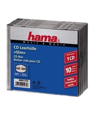 icecat_Hama CD Slim Jewel Case, pack 10 1 discs Transparent