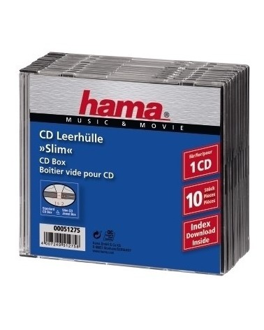 icecat_Hama CD Slim Jewel Case, pack 10 1 Disks Transparent