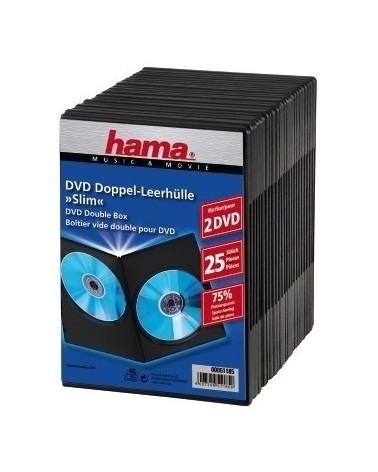 icecat_Hama DVD Slim Double-Box 25, Black 2 disky Černá