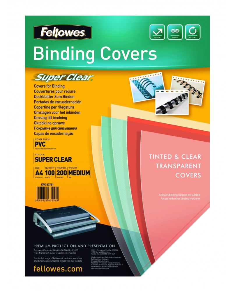 icecat_Fellowes 5376001 binding cover A4 PVC Transparent 100 pc(s)