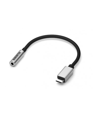 icecat_Marmitek 08374 Handykabel Schwarz, Silber 0,15 m USB C 3.5mm