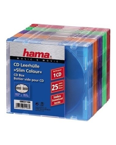 icecat_Hama CD Slim Box Pack of 25, Coloured 1 discos Multicolor