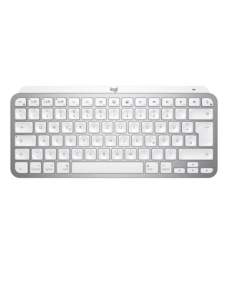 icecat_Logitech MX Keys Mini for Mac klávesnice RF bezdrátové + Bluetooth QWERTZ Německý Stříbrná, Bílá