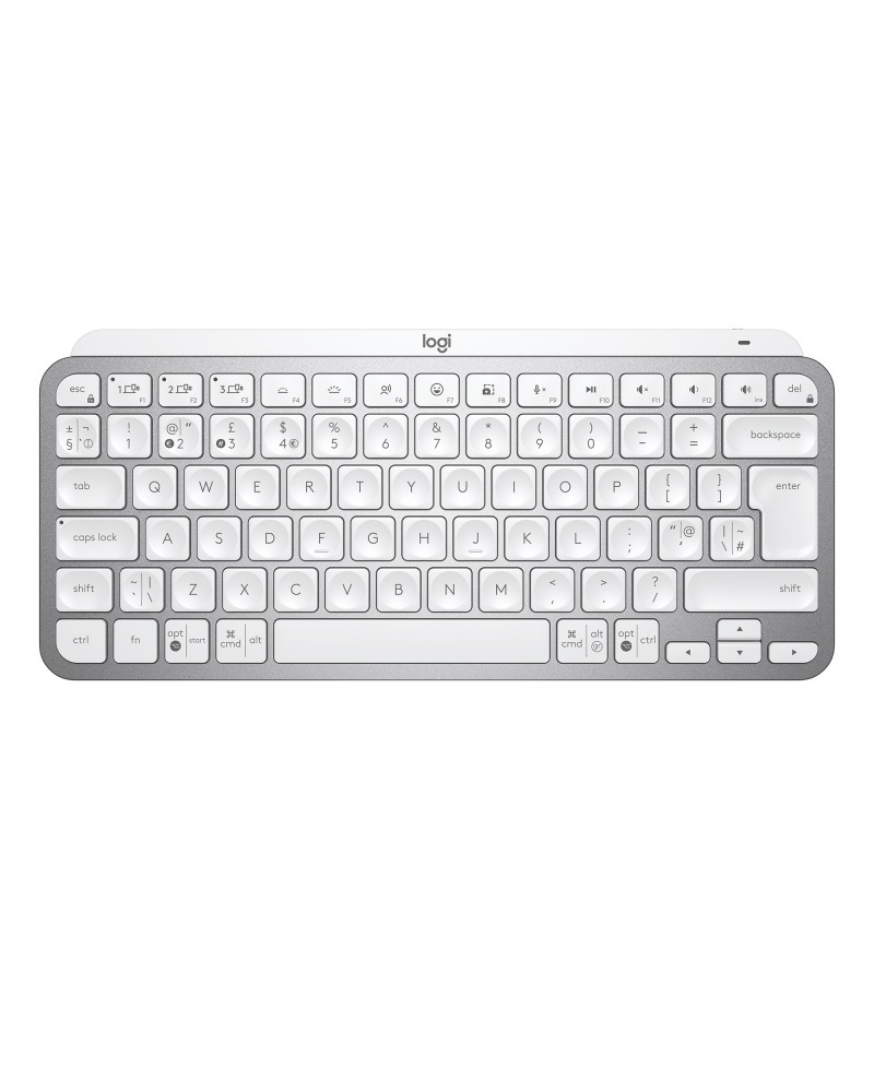 icecat_Logitech MX Keys Mini tastiera RF senza fili + Bluetooth QWERTZ Tedesco Argento, Bianco