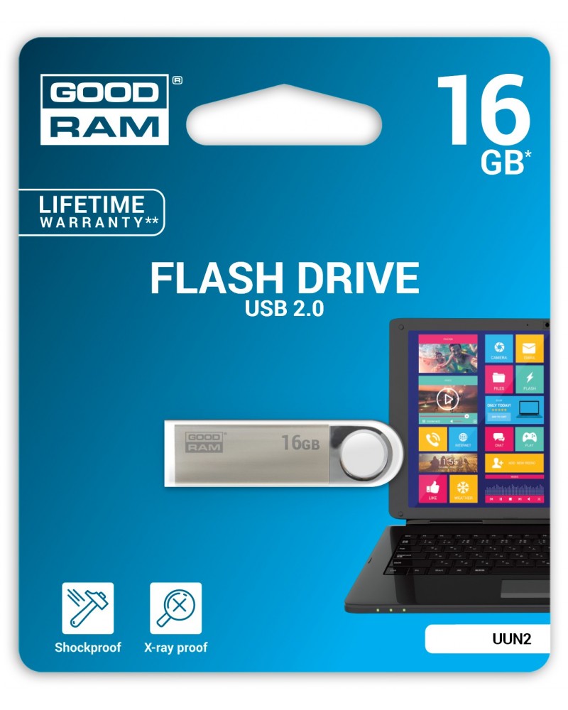icecat_Goodram 16GB USB 2.0 USB flash drive USB Type-A Black, Silver