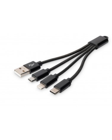 icecat_Digitus 3-in-1 Ladekabel, USB A - Lightning + Micro USB + USB-C